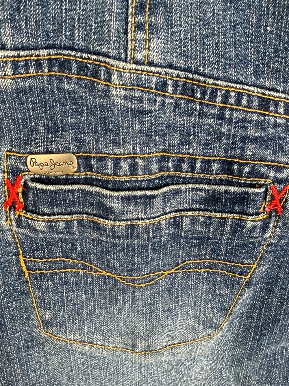Pepe Jeans London Denim Mini Dress | Y2K Patchwork Stretch Jean Dress - Picture 10 of 14